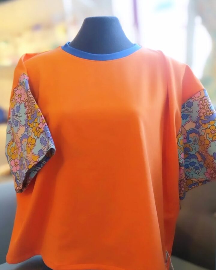 T-shirt colorblock orange — CR Atelier & Boutique, Mettet